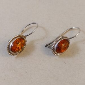 Sterling Silver  Baltic Amber Earrings